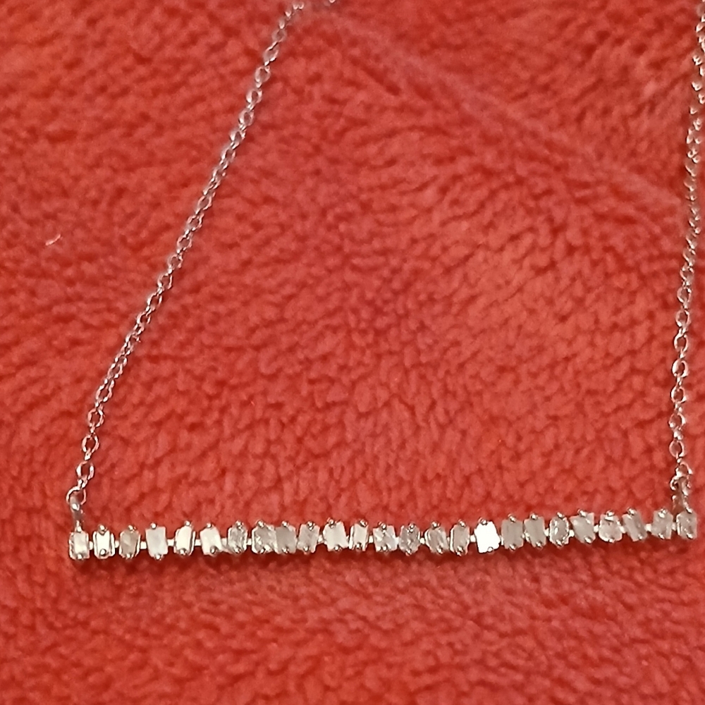 1/3Carat Baguette Diamond Bar necklace